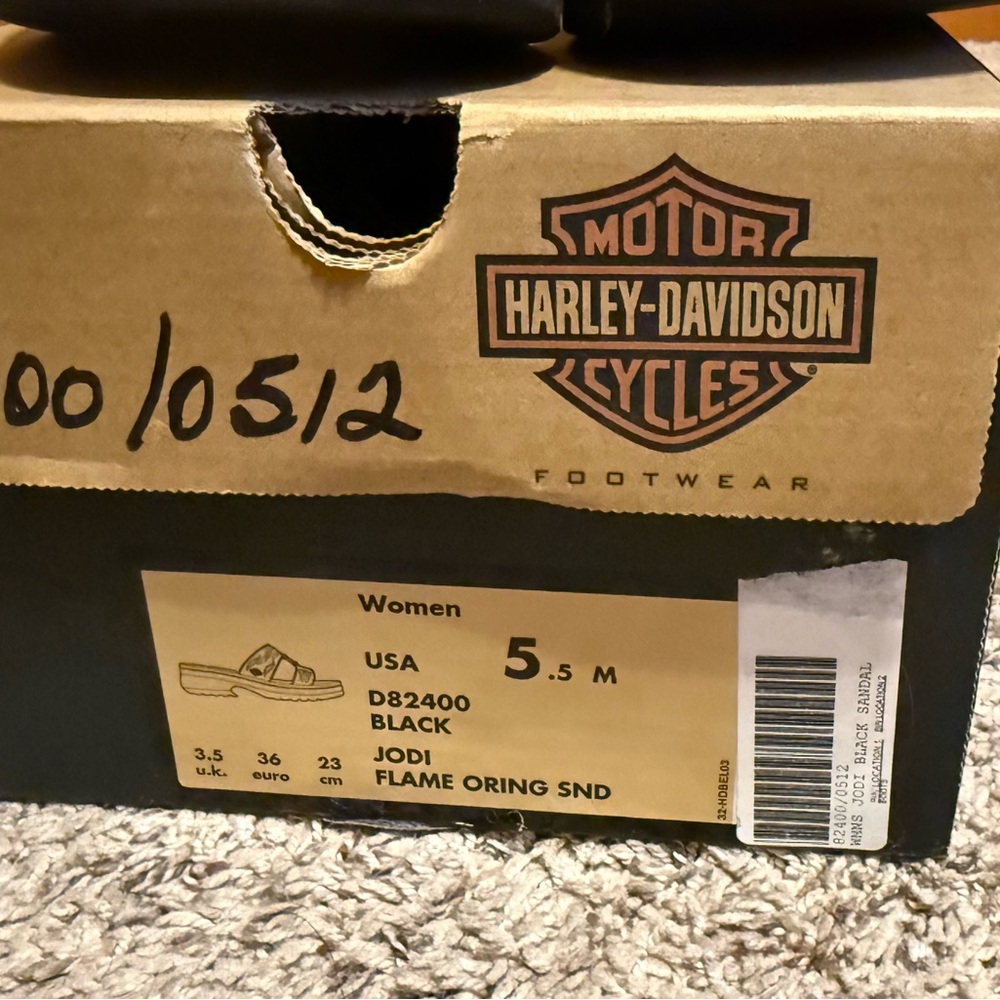 Harley-Davidson Black and Orange Sandals - Picture 3 of 4